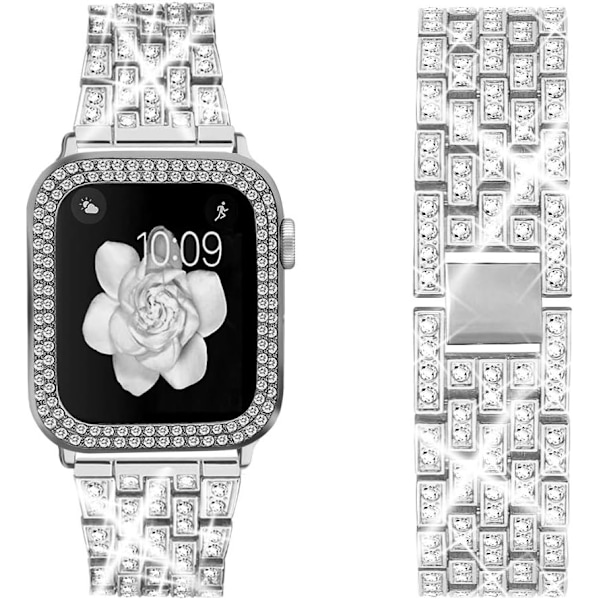 Kompatibel med   Watch Ultra Band 49mm 45mm 41mm 38mm 40mm 42mm 44mm med 2-pak Bling Crystal Diamonds dekseldeksel, iwatch SE Series Ultra 2