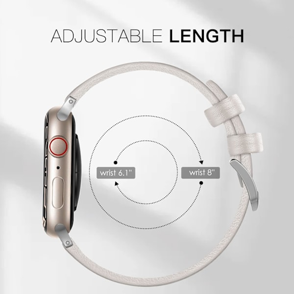 Læderrem kompatibel med Apple Watch 45 mm 42 mm 44 mm