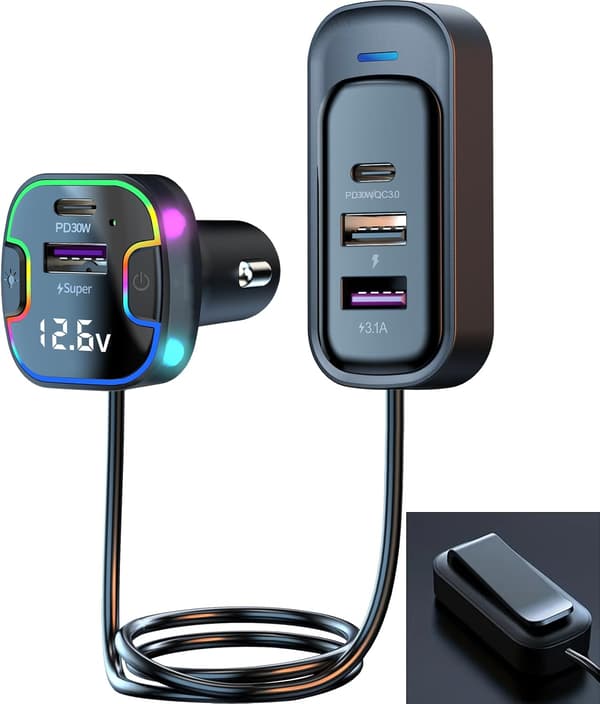 wxsp 75 W USB-C billader med 5 porter, super-mini billader med 5