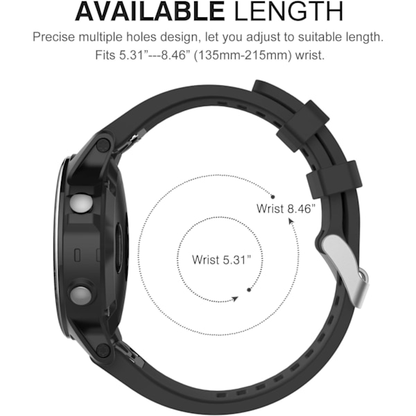 Hurtigmontert silikonerstatningsreim for Garmin Fenix og Descent