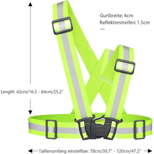 2 st reflexväst, hög synlighet, lätt, flexibel och justerbar utomhussäkerhetsutrustning, lämplig