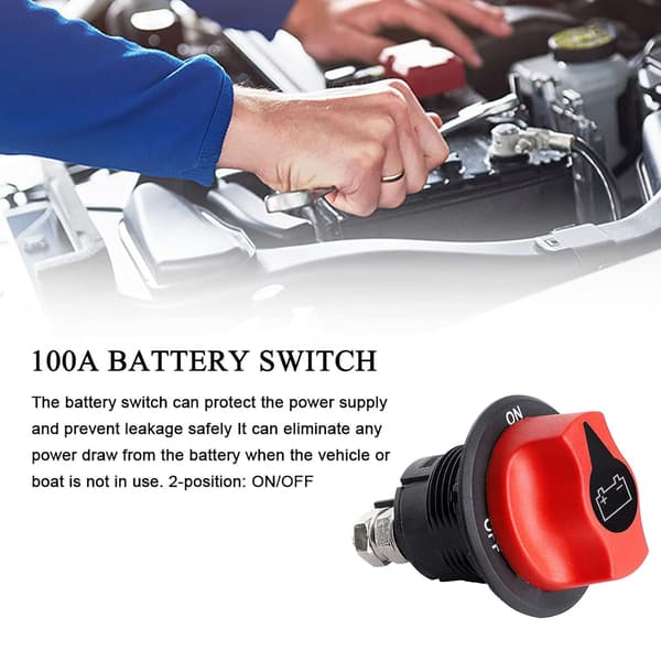 Batteriafbryder 12-48 V Batteri Master Afbryder Isolator Afbryder Maks. 32V DC 100A Kont. 150A INT ON-Off Strømbatteriafbrydere til bil