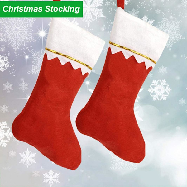12-pack röda filtjulstrumpor i bulk 15\" Xmas-strumpor för öppen spis
