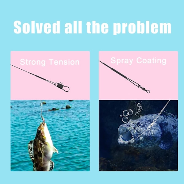 30 stk rustfritt stål fiskeutstyr Leader Swivel Spänne Kit
