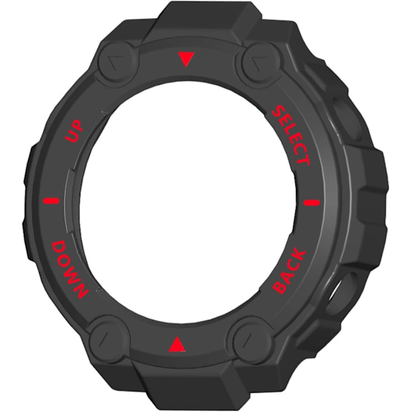 Kompatibelt skal för Amazfit T-Rex, Anti-rep Lättviktigt Stötsäkert Bumper Skal Kompatibelt för Amazfit T-Rex Smartklocka (2-pack - Röd+Svart)