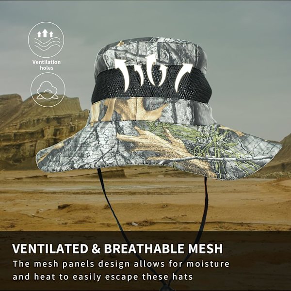 Fiskehat til mænd - UPF 50+ Camo Boonie Hat