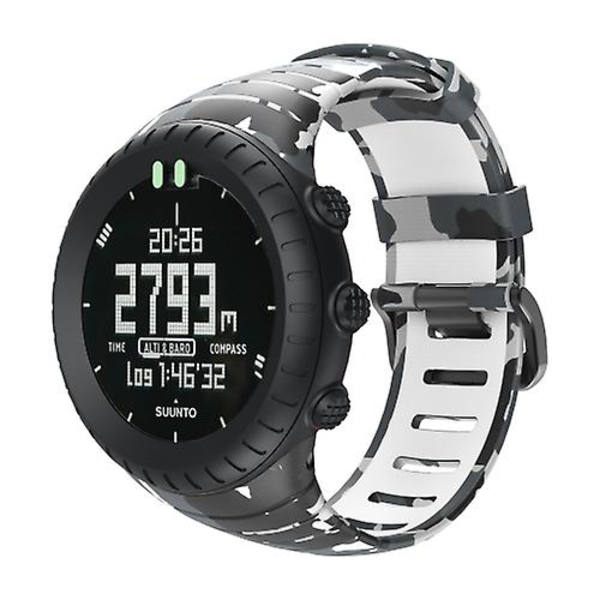 För Suunto Core Tpu Printed Watch Band HXQ White Camouflage