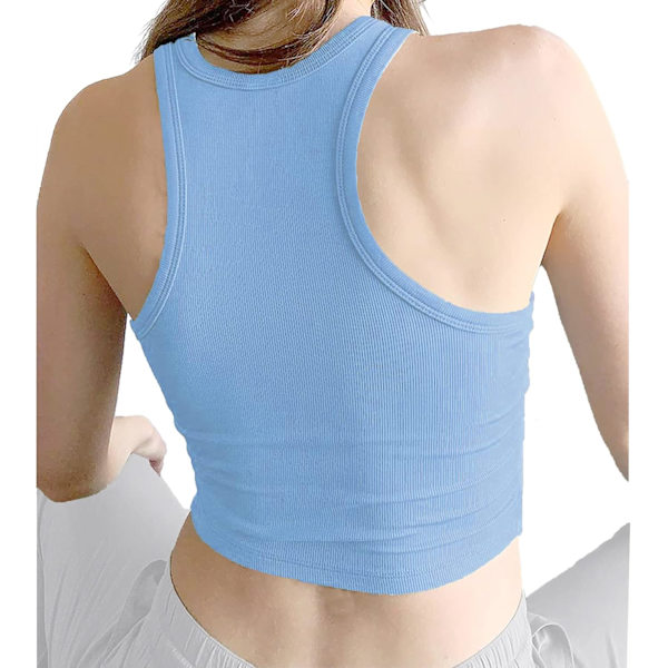 Kvinner Høyhalset Ribbestrikket Crop Tank Tops Camisole Rib