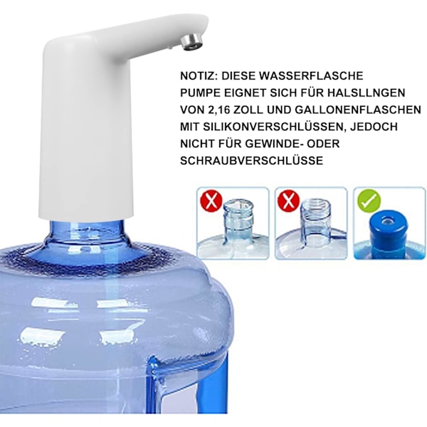 Vannflaskedispenser, universell USB-lading, drikke