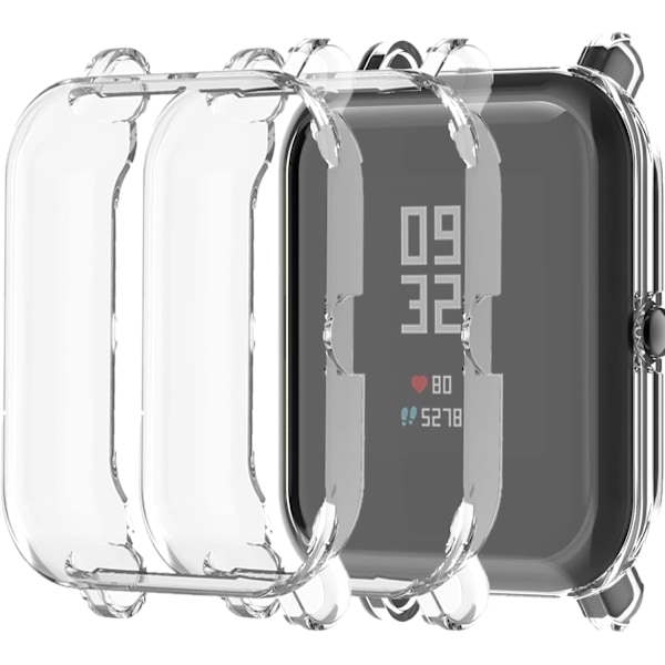 (3-pack) Skärmskyddsfodral Kompatibla med Amazfit GTS 4 Mini/Bip U Pro/Bip S/Bip Lite/Bip 1S Klocka, Mjukt Färgat TPU Stötsäkert Skydd Slim Guard