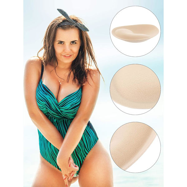 BH-puder, 3 par bikinitop-puder aftagelige skumpuder trekant