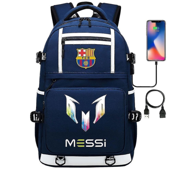 Messi Barcelona trykt ryggsekk reiseveske Student skolesekk Vanntett datamaskinveske31