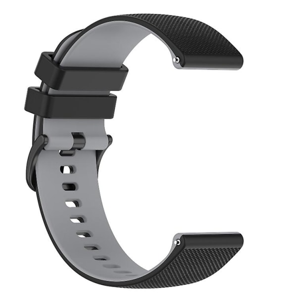 För Garmin Venu 2 Plus 20mm Rutiga Tvåfärgade Silikon Armband EWC Black-Grey