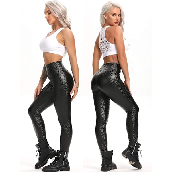 Kvinners Leggings i kunstlær Bykser PU Elastisk formende hofte