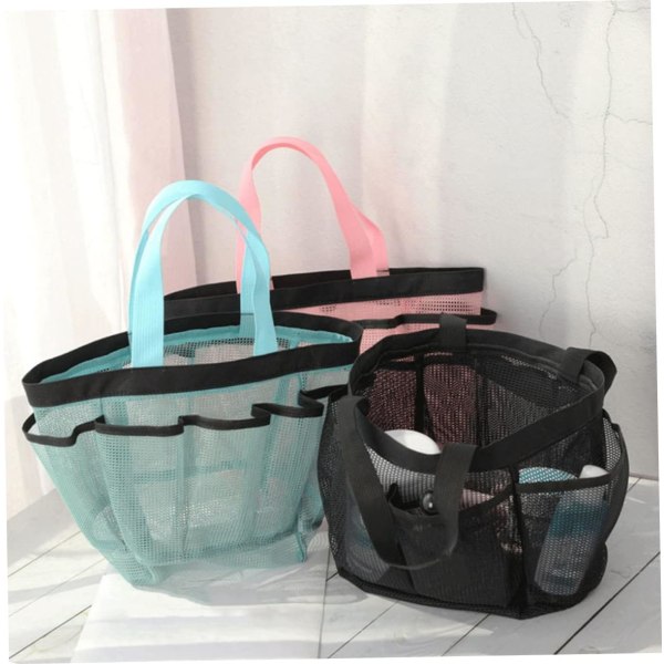 5 stk. Mesh opbevaringspose Håndtasker Bærbar brusebad Mesh pose Mesh brusebad Organizer Strand Mesh brusebad pose Dorm Stor Mesh strandpose Stor kapacitet pose net