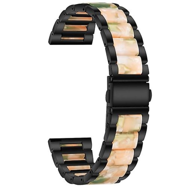Til Garmin Venu/vivoactive 3 Music 20mm Universal Tre-perler rustfrit stål + Resin Watch Band DOV Black-Pink Green