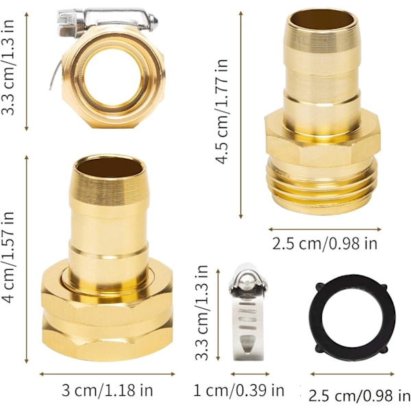 3/4\" Aluminium Have Slange Reparationsstik med Rustfrit Stål