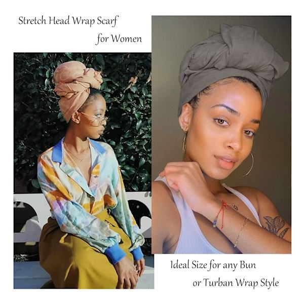 4 deler Turbans Head Wraps Jersey for kvinner Stretch Scarf