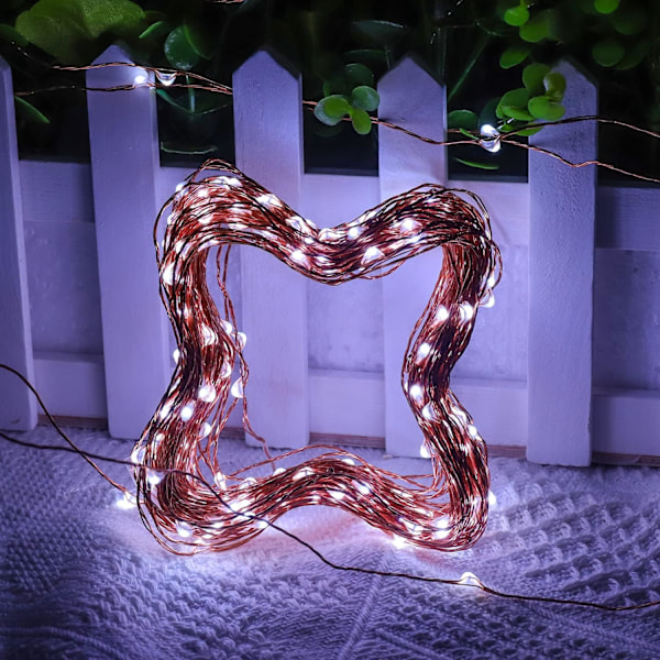 Outlet Led-lyssnor til jul 99ft 300LEDs, fe-lys med bryter/timer for soverom, uteplass, innendørs/utendørs vanntett kobbertrådslys