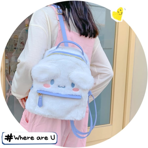 Kawaii Cinnamoroll My Melody Plys Taske, Sød Lolita JK Plys Figur Rygsæk Skole Håndtaske, Sød Pige Taske My Melody, Pige Gave Rygsæk (Pink)