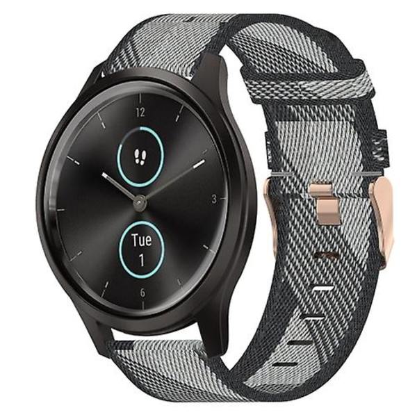 Til Garmin Vivomove Style 20mm Nylon Flettet Rem LPC Grey