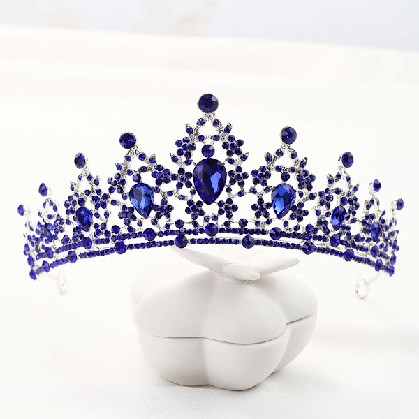 Krystall Bryllupskrone Dronning Tiara Brud Kroner for Kvinner Jenter Rhinestone Decor