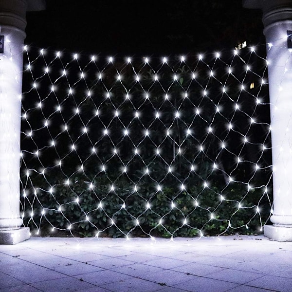 LED Net Lights Mesh Lights, Tree Warp Fairy Lights Outdoor Hanging String Light for Christmas, Halloween, Garden, Walkway, Bushes Decor-9.8ft x