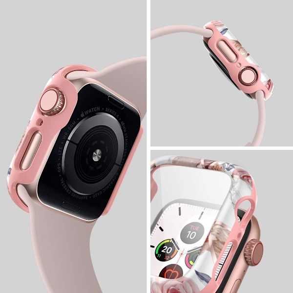 Fodral för Apple Watch Series 6/5 /4 /SE 44mm Inbyggt härdat glas