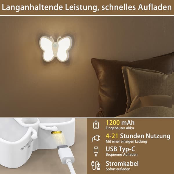 wxsp 2-delt bevegelsessensor nattlys - Oppladbart magnetisk LED-lys - HD021 Modell - Auto