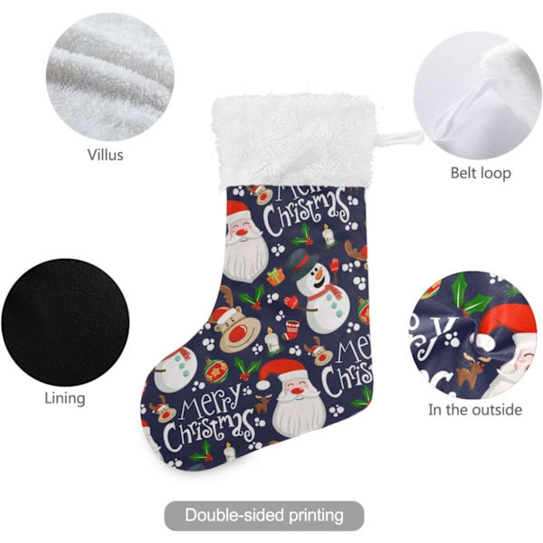 Julstrumpa, Personliga Julstrumpor 2-pack Santa Claus Snögubbe Julgran 18 tum Julstrumpor Hängande Ornament Kamin