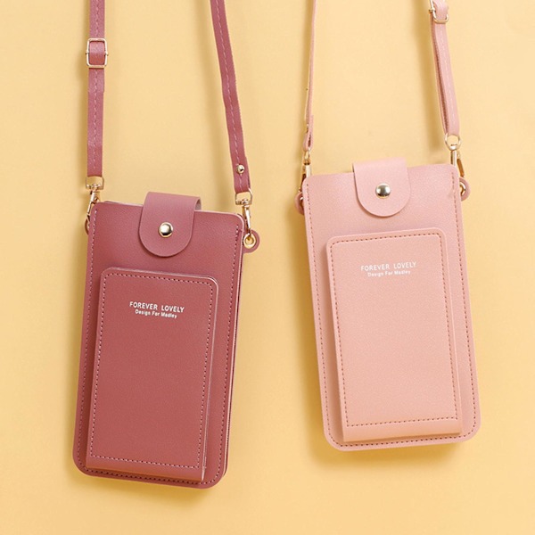 Mini axelväska för pekskärm Crossbody väska Licenskort Ba Black