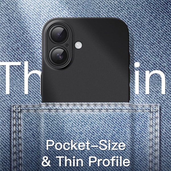 Ultra Slim Cover til iPhone 16 Plus 6.7 Ih, Fuld Beskyttelse af Kameralinse, Letvægts Mat Finish PP Hård Minimalistisk Cover (Sort) Sort
