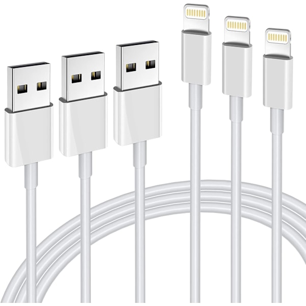 iPhone-laddare 3-pack Apple MFi-certifierad Apple-laddare 6FT, Lightning