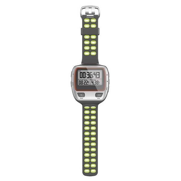 For Garmin Forerunner 310xt To-farvet silikoneurrem TNF Grey Green