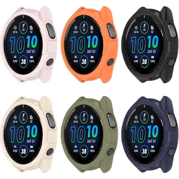 Etui Kompatibelt med Garmin Forerunner 965 Smartklokke - Robust Erstatningsetui [INGEN Skjermbeskytter] TPU Støtfanger Etui Beskyttelsesdeksel Ramme