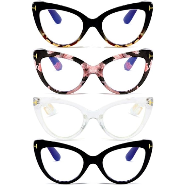Kattöga läsglasögon Fashion Cute Reader för kvinnor - 4 par 1,5