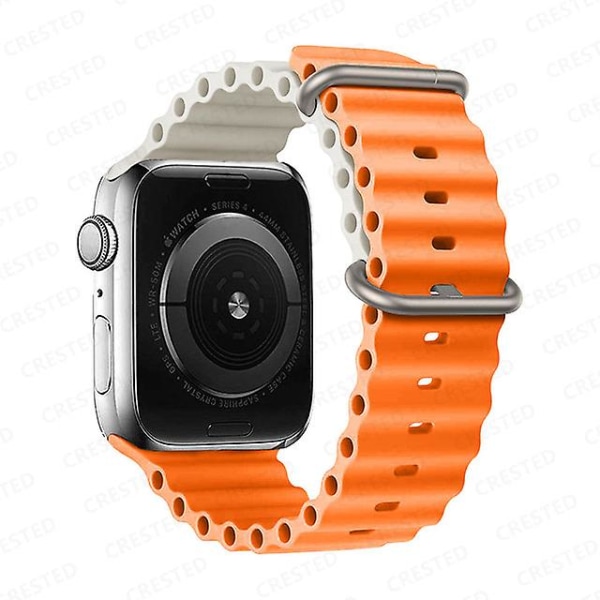 Rem för Apple Watch Ultra Band 49mm 44mm 40mm 45mm 41mm 42mm 45 Mm Watchband Silikonarmband Iwatch Series 7 8 4 5 6 3 Se Star orange 38mm 40mm 41mm