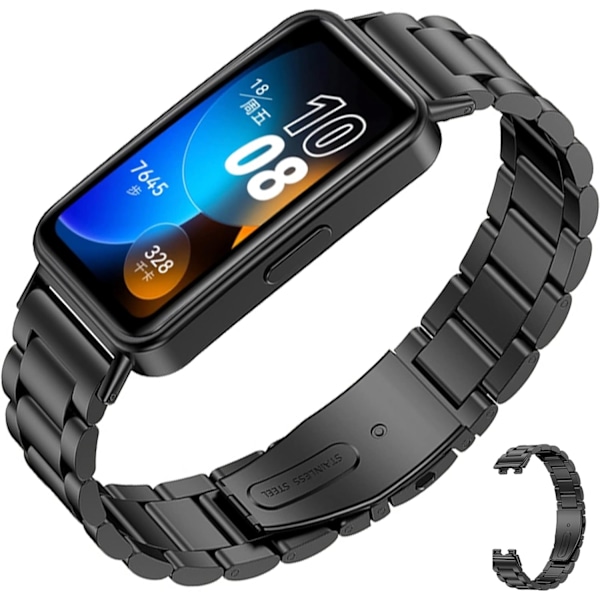 Rustfritt stål armbånd kompatibelt med Huawei Band 8, Precision