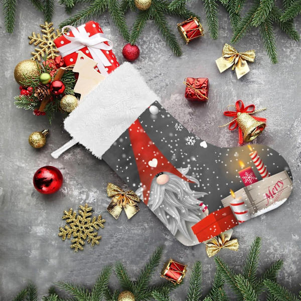 Julklapp, personliga julklappsstrumpor 2-pack Jultomte 45,7 cm Julstrumpor Hängande Ornament Eldstad för träddekoration