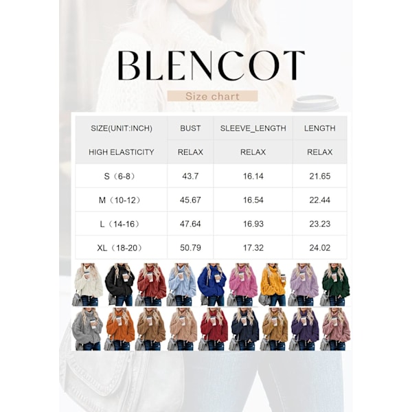 Dame kabelstrik turtleneck sweater casual tykke langærmede toppe
