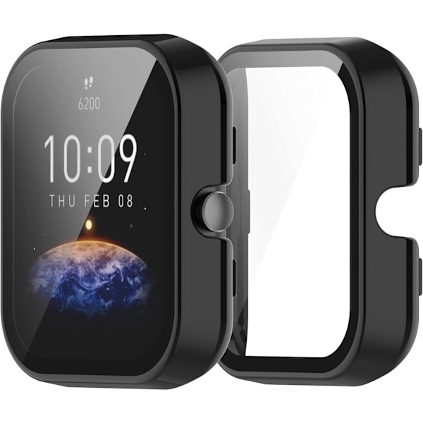 2-pak skærmbeskyttelse kompatibel med Amazfit Bip 3/Bip 3 Pro ur - hård PC Anti-Scratch Bumper Protector Case