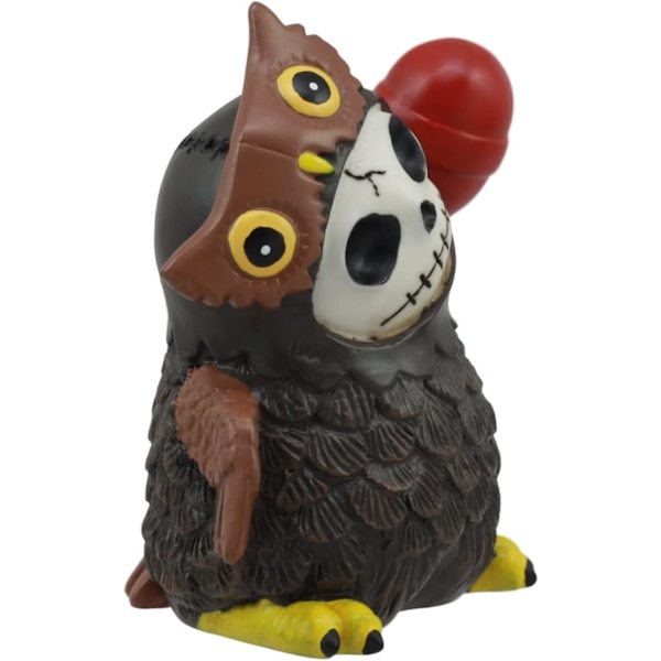 Ebros Gave Furrybones Natugle Den Store Hornugle Skelet Med Rød Slikkepind Figur 3\" Høj Furry Bones Brune Ugler Samleobjekt Ossuarium