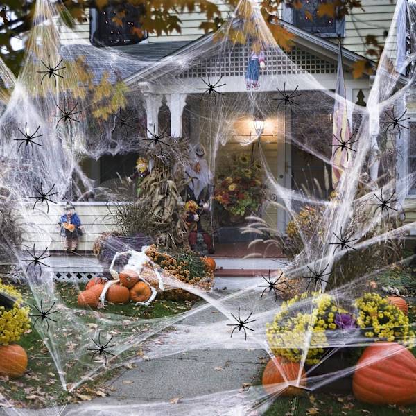 150g Spindlenet Halloween-dekorationer - Strækbare falske spindlenet