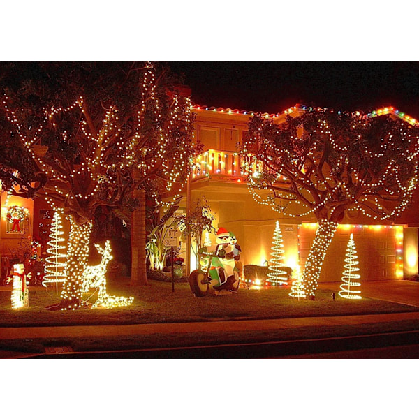 Solcellslampor för utomhusbruk, vattentäta, 2-pack 33ft 100LED solcellslampor för jul, uteplats, hem, bröllop, fest (100LED