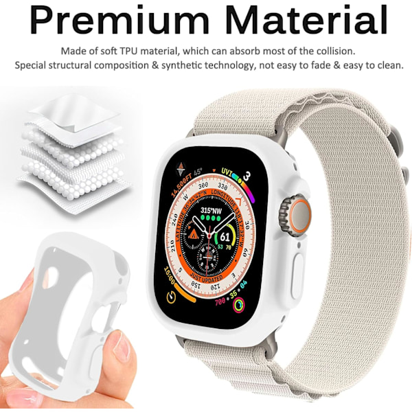 Kompatibel med Apple Watch Ultra 49 mm etui, Slim TPU Bumper Cover