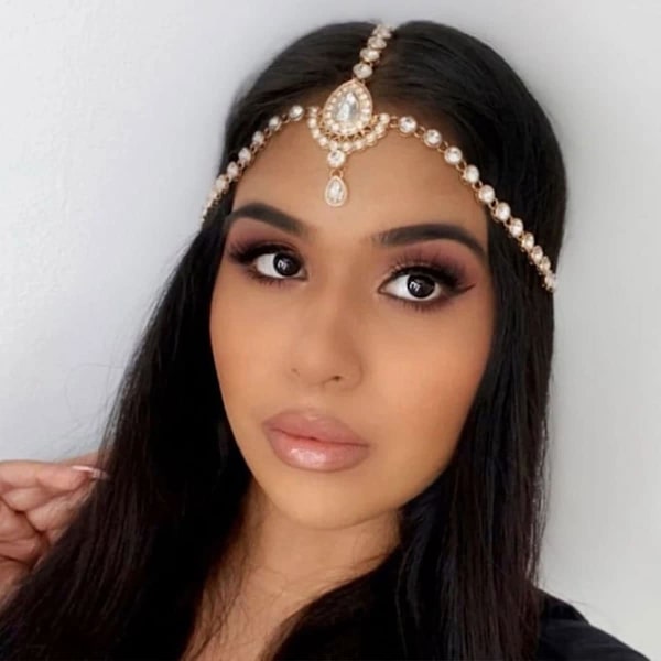 StoneFans Pannband Rhinestone Huvudkedja Hårband för Kvinnor Boho Kristall