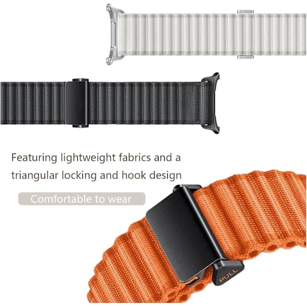 Wave nylon Loop Sport Band för Galaxy Watch 7 Ultra 47mm Rem för GALAXY WATCH 7 ULTRA 47MM Inga luckor Snabbfit Armband Deep Grey För watch7