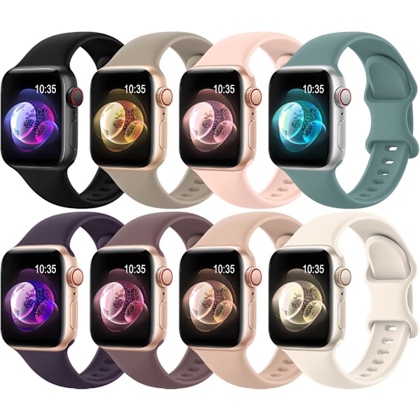 8-pakks band kompatibel med Apple Watch Band 38mm 40mm