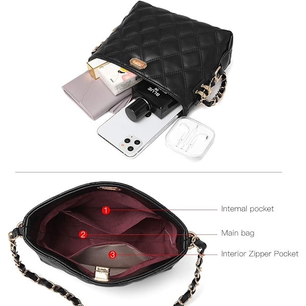 Liten crossbody-väska för kvinnor, handväskor i mode, läder, lätta handväskor