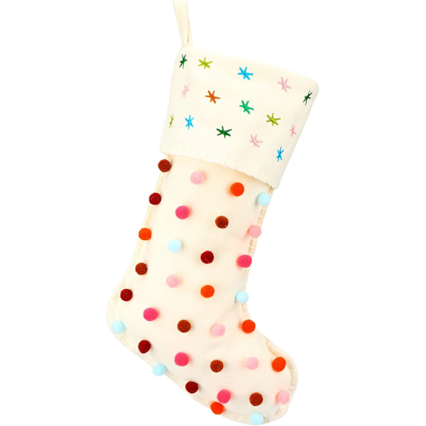 Pom Pom Julstrumpor Kit Boho Stil Strumpor Ultra Mjuka Hållare Prydnad